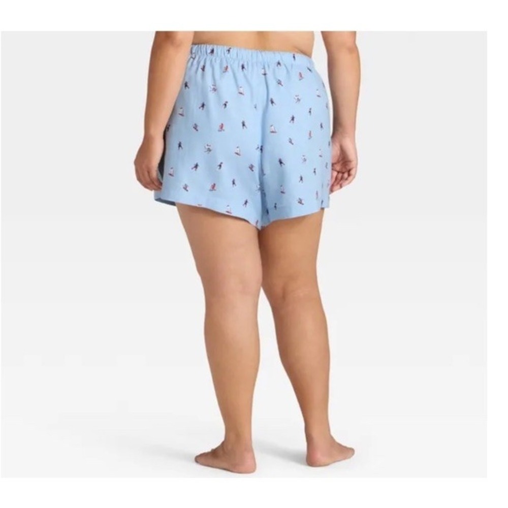 Women's Auden Blue Skiing Winter‎ Sports Flannel Pajama Shorts Size XL NWT - Picture 2 of 5